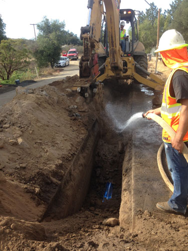 Water line at Lake Morena